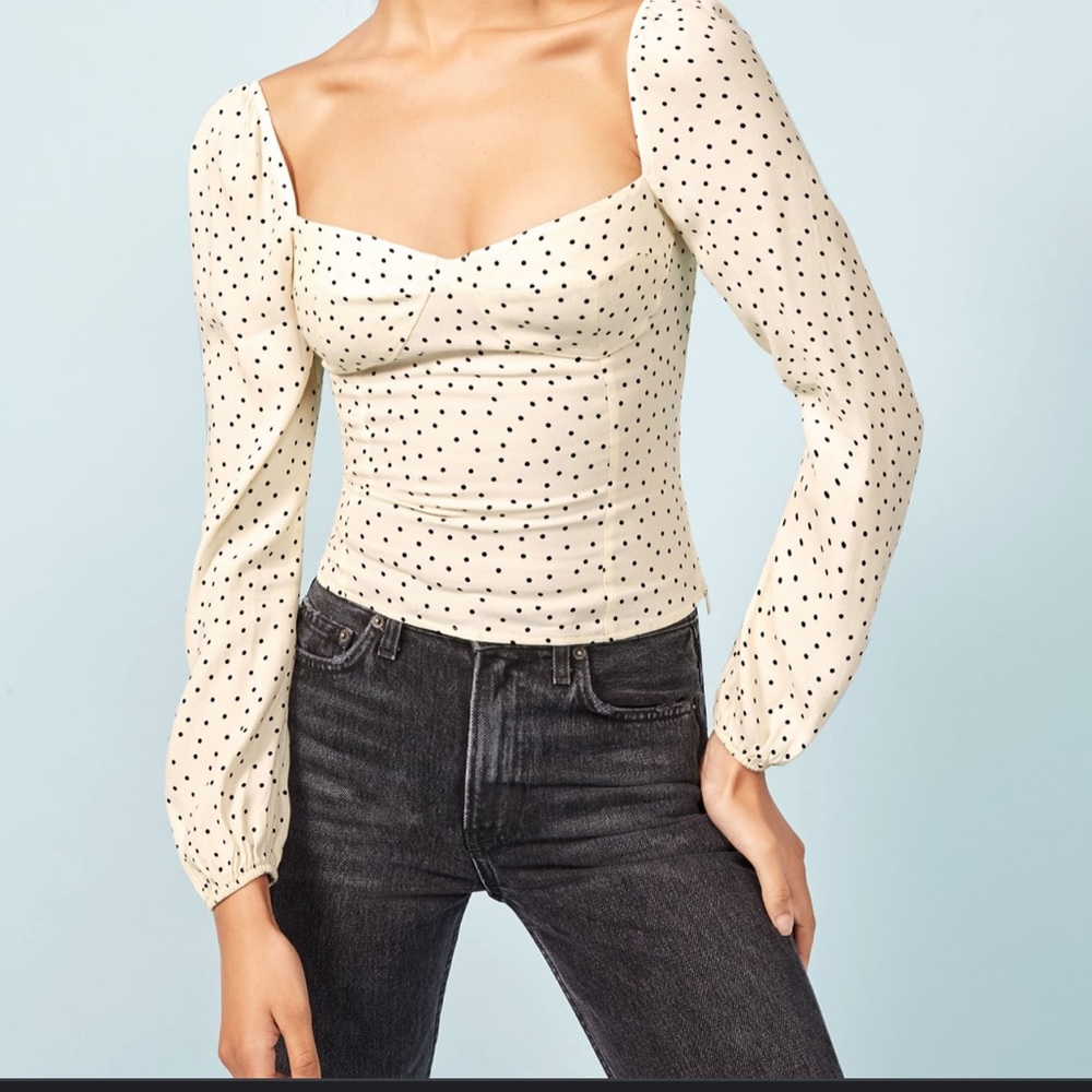 Reformation Reign Polka Dot Top